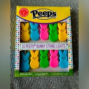 🥕EASTER PEEPS Bunny String Lights 10 Lights 5 Feet Battery Operated New in Box